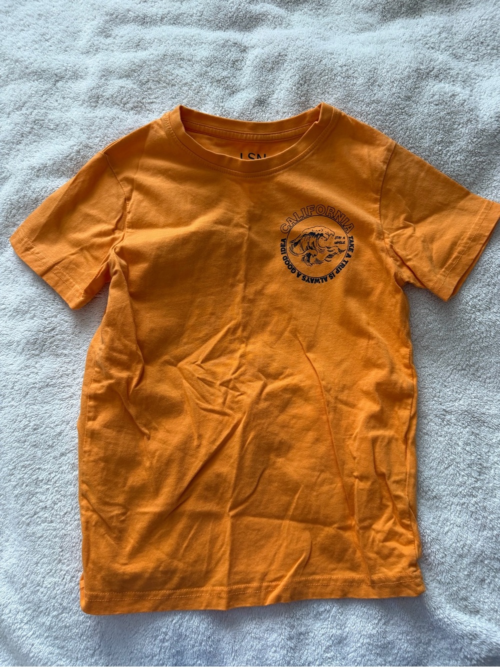 LSN boys Orange 'California Wave' Graphic Tee size 8